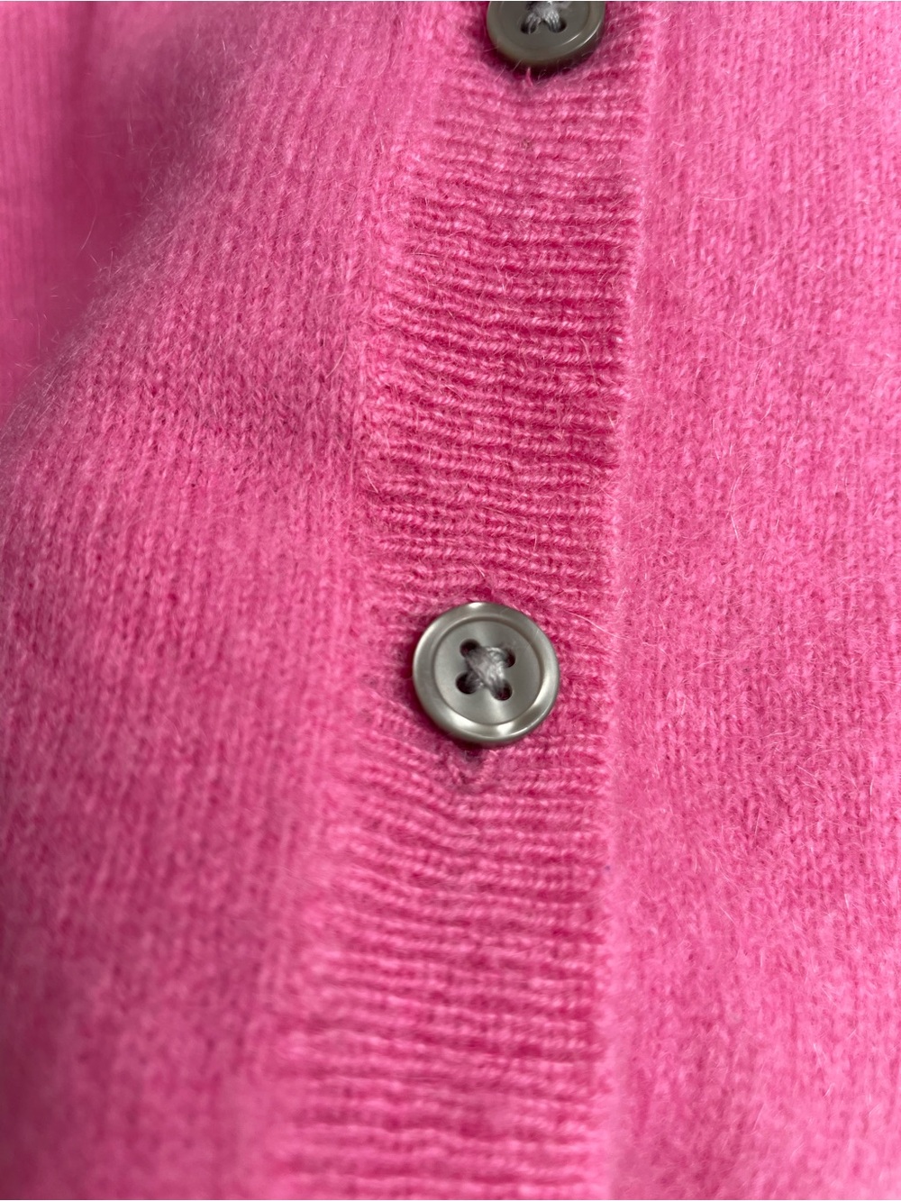 Hudson North Cashmere Crewneck Button-Front Sweater - Pink Size S/M - Picture 6 of 11